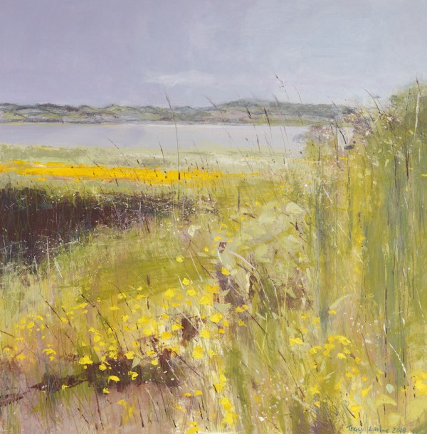 Buttercups on the Bay. Acrylic and mixed media. 62cm x 62cm.